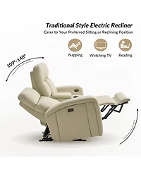 Hulala Home Basit 71" Modern Power Zero Gravity Theater Seating Recliner Sofa with Storage Armrest And Cup Holders