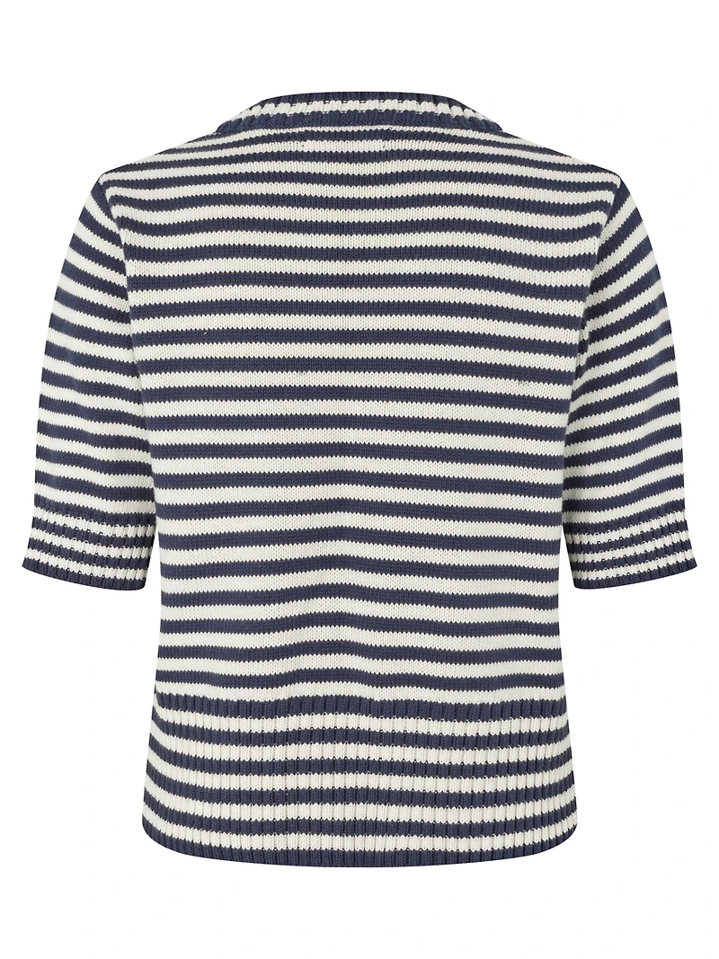 Masai Copenhagen Women's MaFaeleen Striped Short Sleeve Sweater