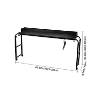 Sugift Mobile Overbed Desk with Power Outlets and Usb Ports 4 Wheels Adjustable