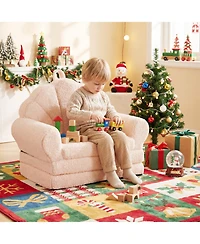Slickblue 2-in-1 Convertible Kids Sofa Chair with Fold-Out Toddler Bed