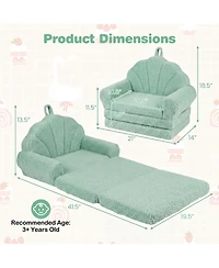 Slickblue 2-in-1 Convertible Kids Sofa Chair with Fold-Out Toddler Bed