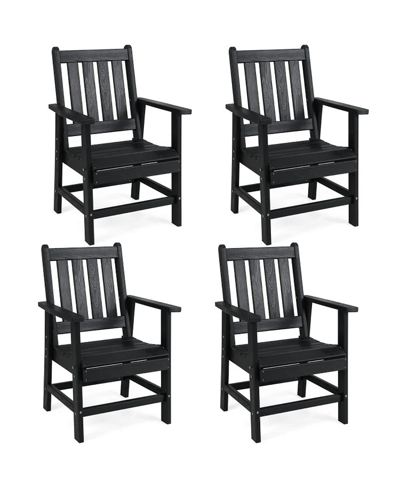 Sugift Set of 4 Patio Dining Chairs with Wide Armrests