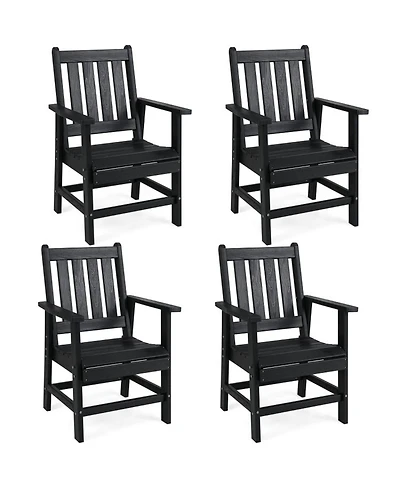Sugift Set of 4 Patio Dining Chairs with Wide Armrests