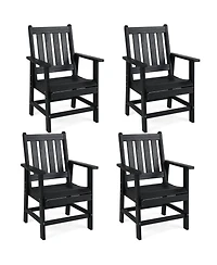 Sugift Set of 4 Patio Dining Chairs with Wide Armrests