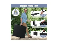 Boyel Living 6 ft Portable Folding Table 350 Lbs Fold-in-Half with Hdpe Tabletop