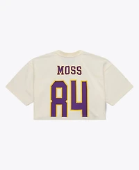 Mitchell & Ness Women's Randy Moss Cream Minnesota Vikings Retired Player Cropped Fashion Jersey