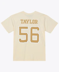 Mitchell & Ness Men's Lawrence Taylor Cream New York Giants Sandman Name Number T-Shirt