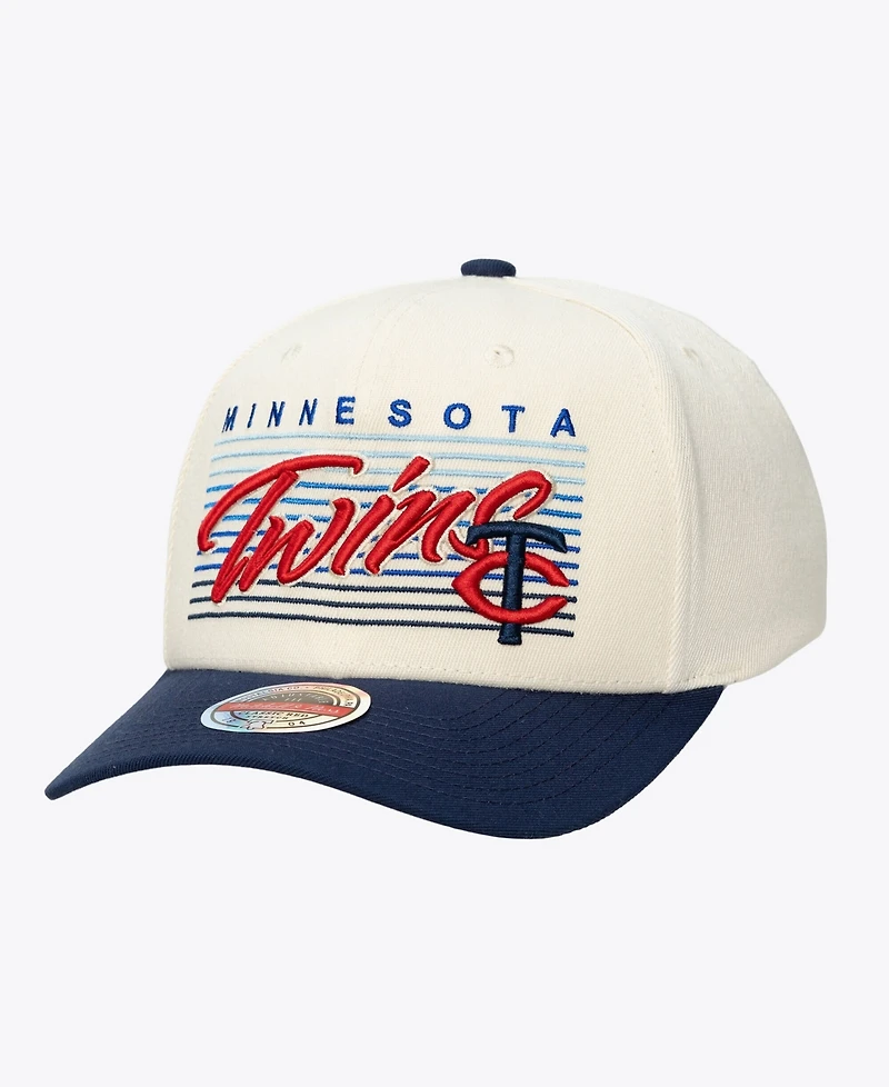 Mitchell & Ness Men's and Women's Cream Minnesota Twins Retro Lines Stretch Snapback Hat