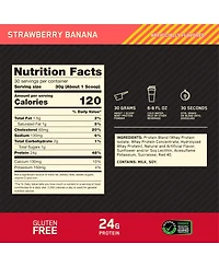 Optimum Nutrition, Gold Standard 100% Whey Protein Powder, 24 g Protein, Strawberry Banana, 2 lb, 30 Servings