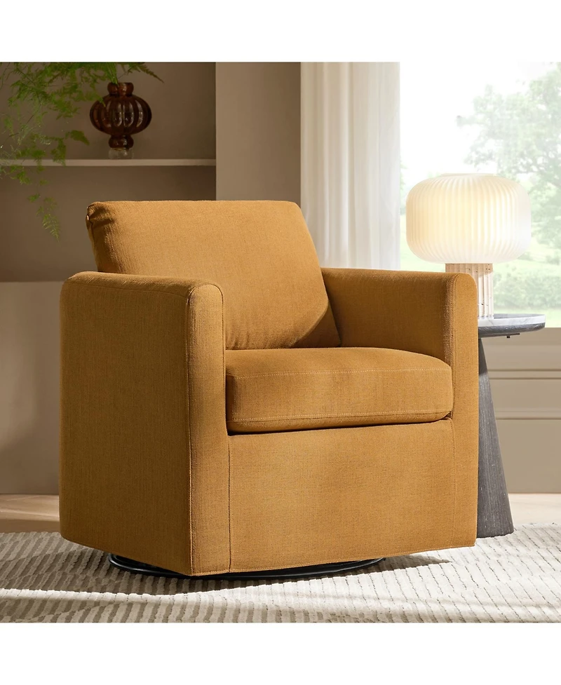 Modern Asser Slipcovered Swivel Chair