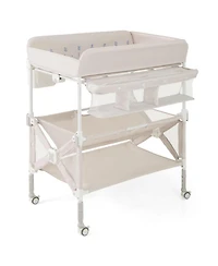 Gouun Portable Baby Changing Table with Wheels and Storage Rack