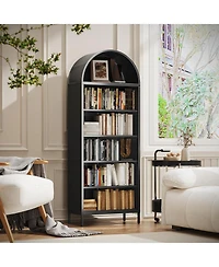 Boyel Living 73" Metal Arched Bookcase with Adjustable Shelves, Tall Bookshelf for Home Office and Living Room