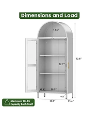 Boyel Living Arched Storage Cabinet with Drawer and Double Doors, Elegant Display Furniture for Living Room