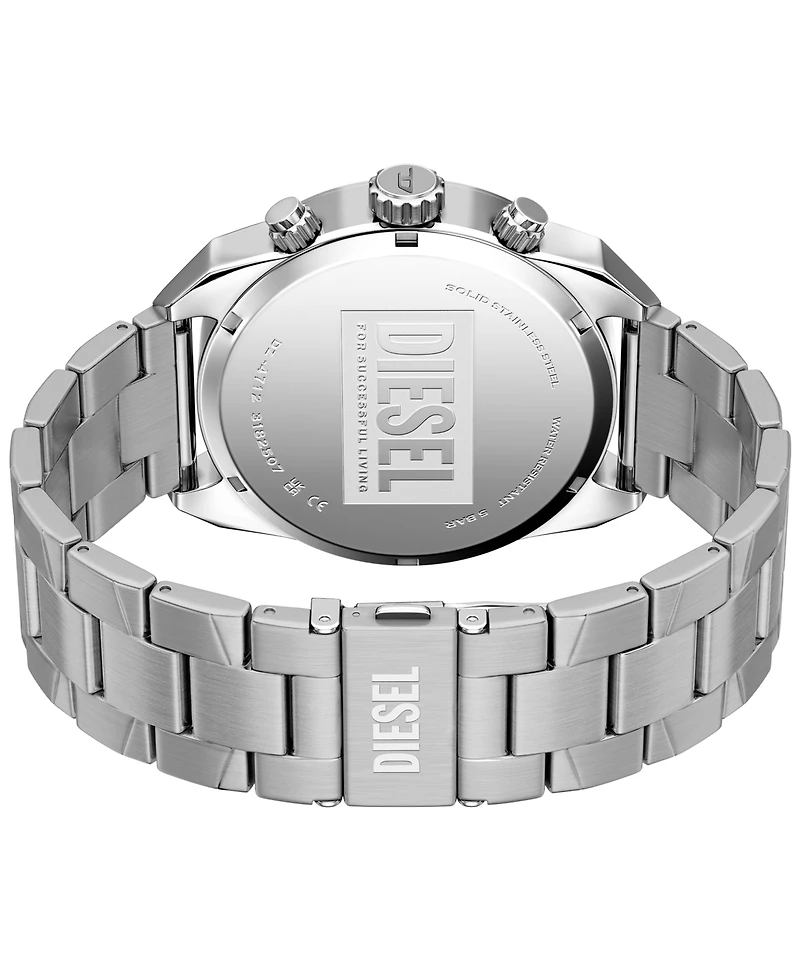 Diesel Men's Spiked Quartz Chronograph Silver Stainless Steel Watch 49mm