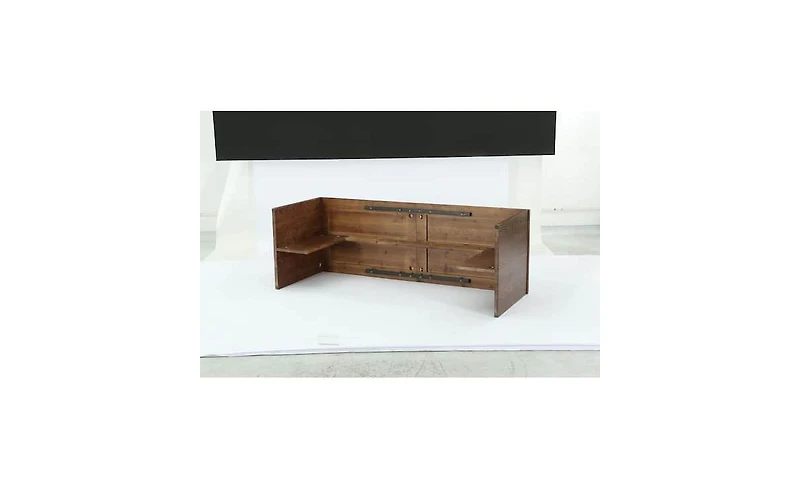 Tribesigns Extra Long Rectangle Brown Solid Wood Computer Desk, Rustic Home Office Writing Work Desk
