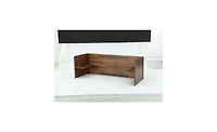 Tribesigns Extra Long Rectangle Brown Solid Wood Computer Desk, Rustic Home Office Writing Work Desk