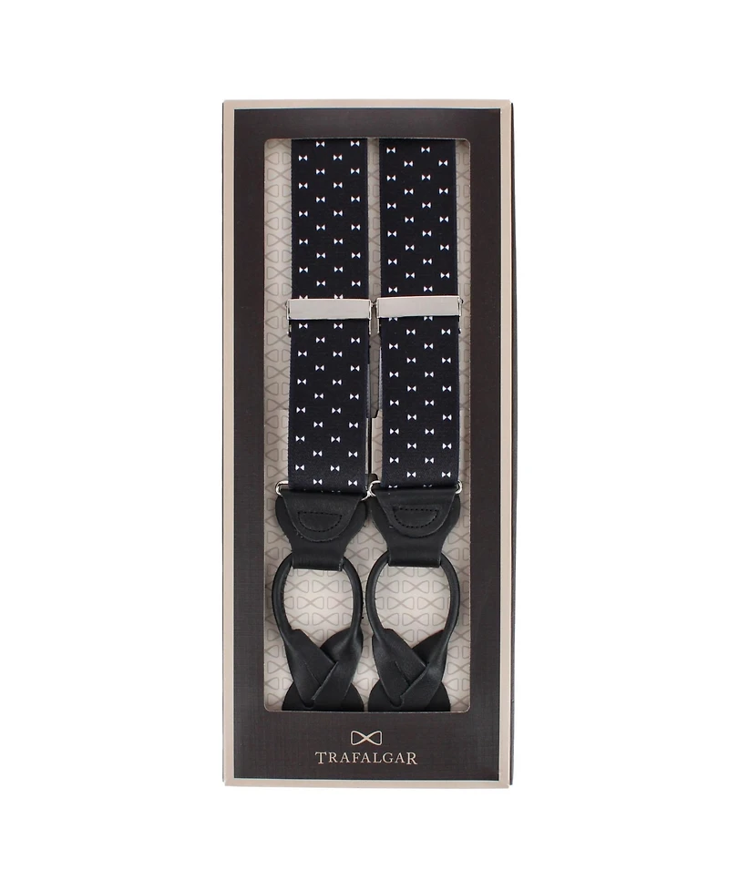 Trafalgar Men's The Micro Bow Classic Elastic Button End Suspenders