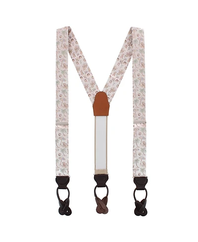 Trafalgar Men's Beach Get A Way Silk Novelty Button End Suspenders