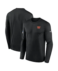 Nike Men's Black Washington Commanders Sideline Small Logo Legend Dri-fit Long Sleeve T-Shirt