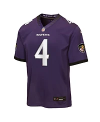 Nike Big Boys and Girls Zay Flowers Purple Baltimore Ravens Game Jersey