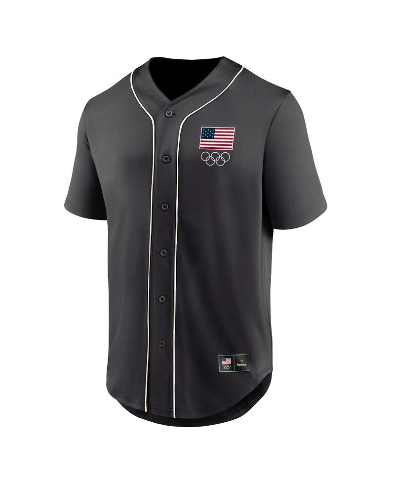 Fanatics Men's Gray Team Usa Core Foundation Ball Button-Up Shirt