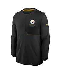 Nike Men's Black Pittsburgh Steelers Sideline Coaches Uv Dri-fit Long Sleeve T-Shirt