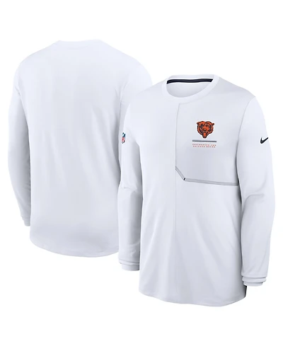 Nike Men's White Chicago Bears Sideline Coaches Uv Dri-fit Long Sleeve T-Shirt