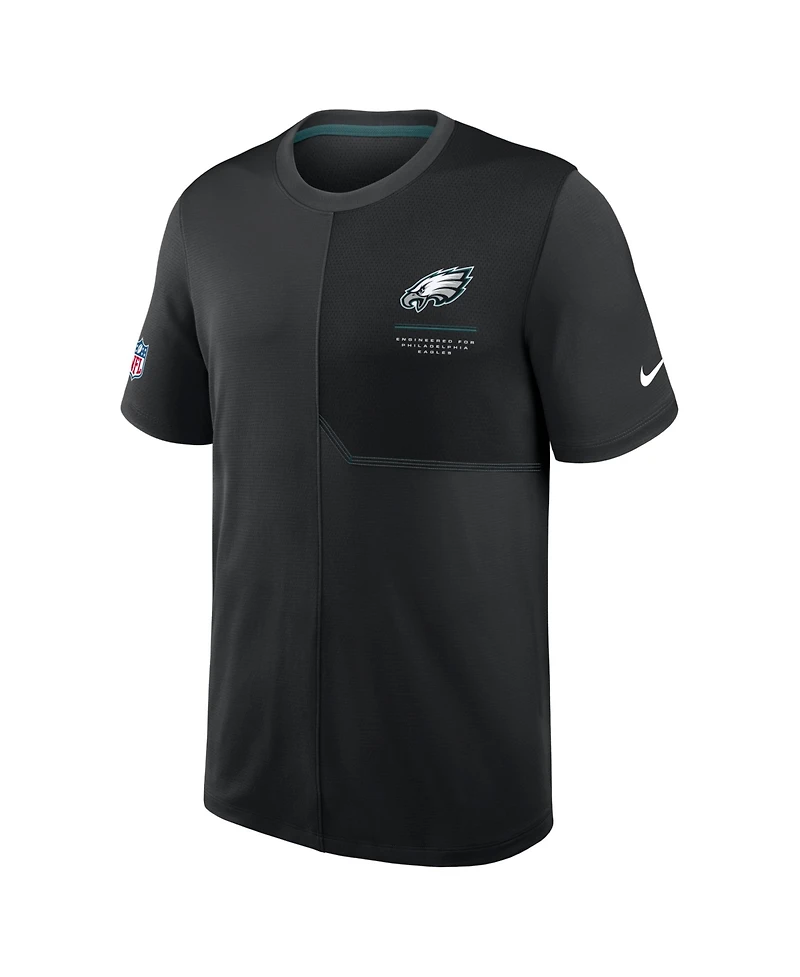 Nike Men's Black Philadelphia Eagles Sideline Uv Dri-fit Coaches T-Shirt