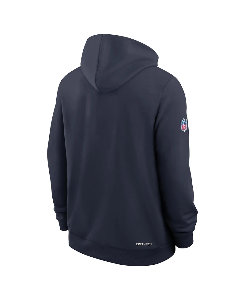 Nike Men's Navy Chicago Bears Sideline Standard Issue Dri-fit Full-Zip Hoodie