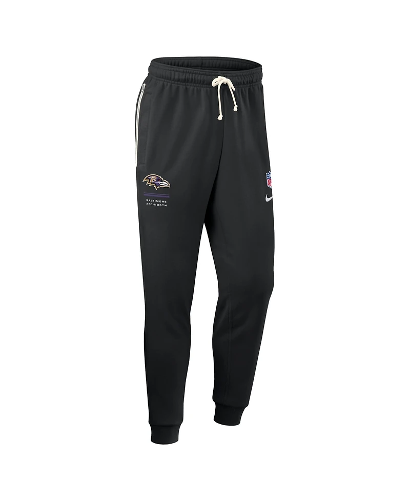 Nike Men's Black Baltimore Ravens Sideline Standard Issue Dri-fit Taper Pants