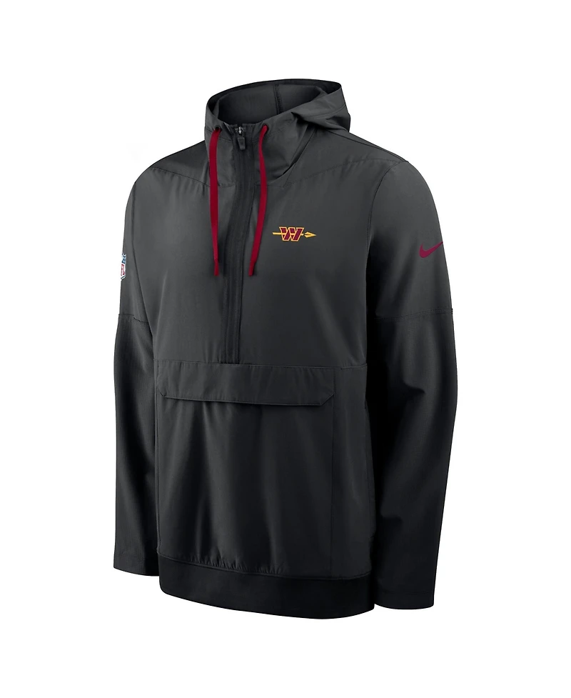 Nike Men's Black Washington Commanders Alt Anorak Half-Zip Hooded Jacket