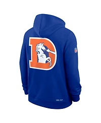 Nike Men's Royal Denver Broncos Alt Sideline Standard Issue Dri-fit Hoodie
