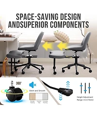gaomon Ergonomic Cross-Legged Lounge Chair, Wide Meditation Seat with High Lumbar Support, 360 Degree Swivel, Adjustable Height with Wheels