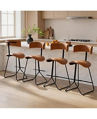 gaomon Set of 4 Outdoor/ Indoor Upholstered Faux Leather Counter Height Bar Stools