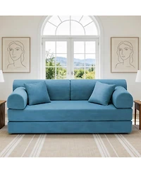 Maison Boucle 78.74'' Corduroy Convertible Sleeper Sofa Bed, 3 Seater, Floor
