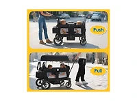 Kinder King Baby All-Terrain Wagon Stroller for Two with Canopy, Snack Tray, Storage and Shock-Absorbing Wheels