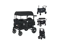 Kinder King Baby All-Terrain Wagon Stroller for Two with Canopy, Snack Tray, Storage and Shock-Absorbing Wheels