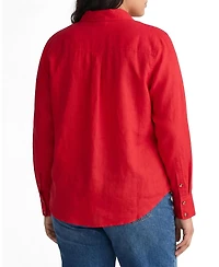 Universal Standard Plus Elbe Stretch Linen Shirt