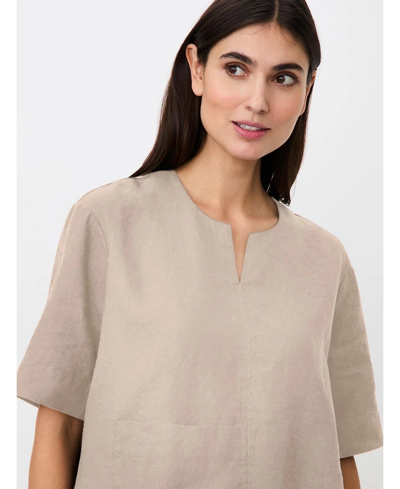 Masai Copenhagen Women's Madolorea Linen Short Sleeve Tunic Top