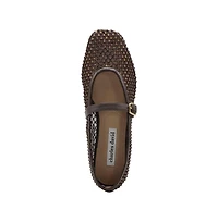 Charles David Womens Westa Flat Dress Shoe Mesh Rhinestones