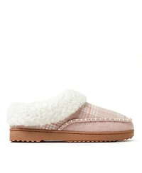 Dearfoams Women's Nyla Felted Plaid Moc Toe Clog Slippers