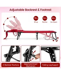 Gouun Folding Face-Down Tanning Chair with Face Hole and 3 Pillows