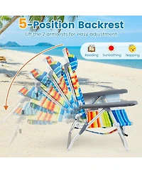 Gouun Folding Backpack Beach Chairs Set of 2 with 5-Position Recline
