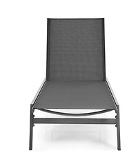 Gouun Outdoor Reclining Chaise Lounge Chair with 6-Position Adjustable Back