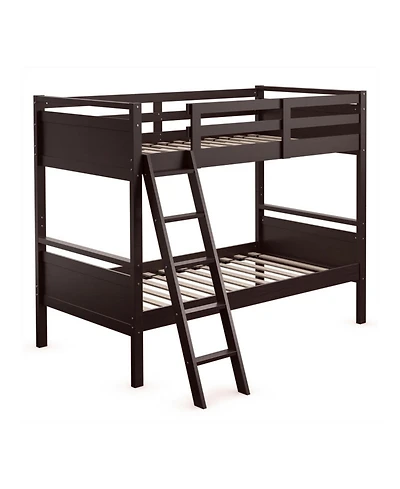 Gouun Convertible Twin Over Twin Bunk Bed with Guardrail and Ladder
