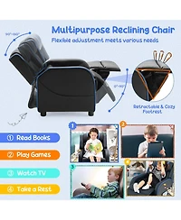 Gouun Kids Recliner Chair with Side Pockets and Footrest