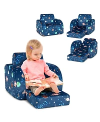 Gouun 3-in-1 Convertible Kids Sofa Bed and Flip-Out Lounger