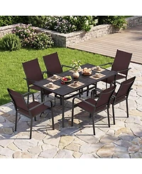 Gouun 7-Piece Outdoor Patio Dining Set for 6 People