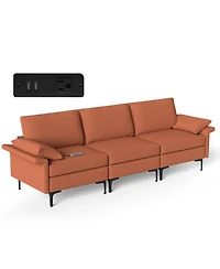 Gouun 3-Seat Sectional Sofa with Metal Legs and Usb Charging Ports