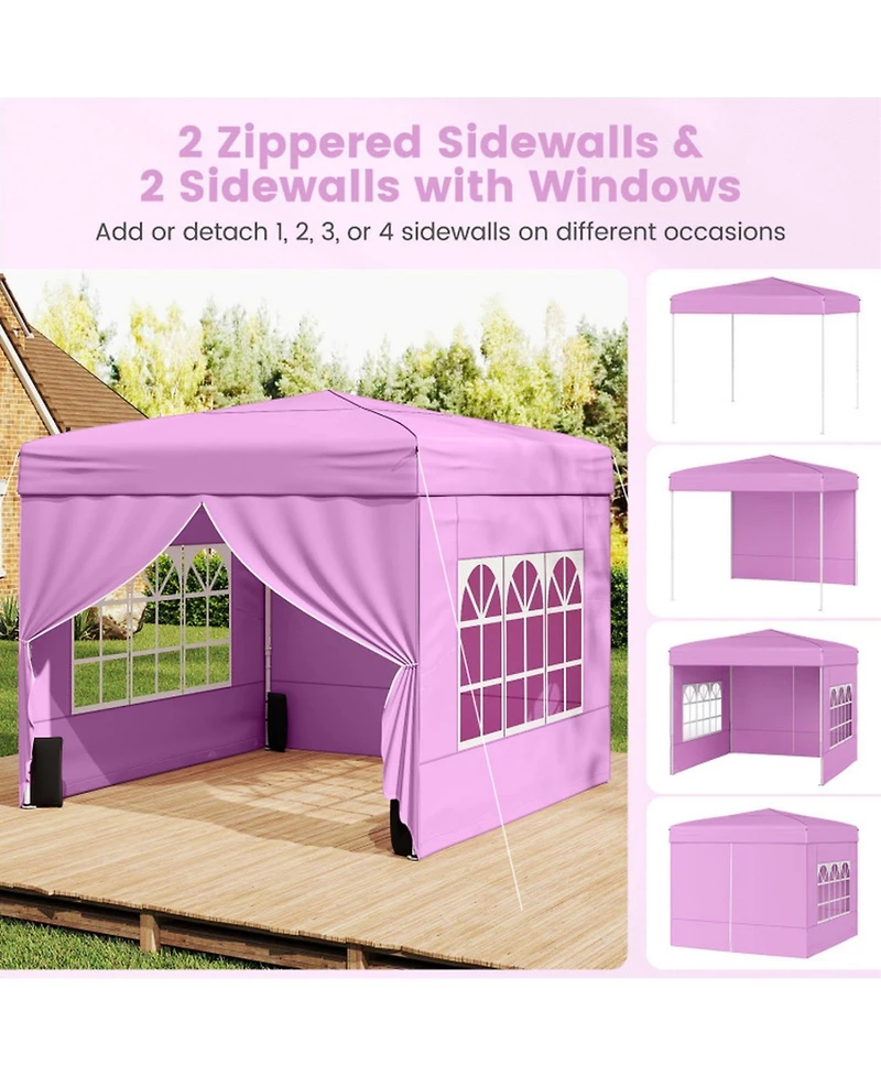 Gouun 10 x 10 Foot Pop-Up Canopy Tent with 4 Removable Sidewalls